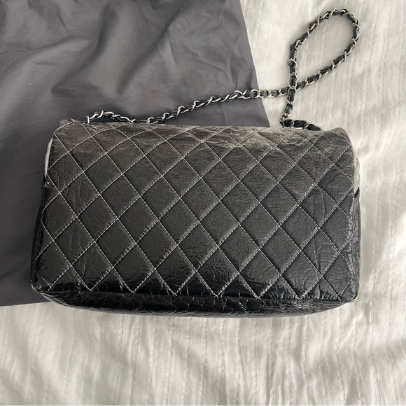 Chanel Vinyl Quilted Jumbo Melrose Degrade Flap Bag - Picture 13 of 16